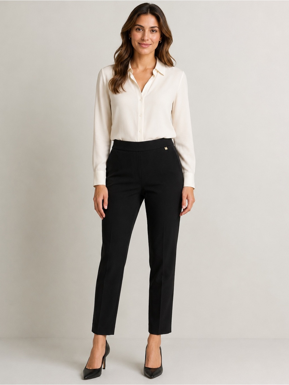 Anne Klein Black Stretch Dress Pants – Classic Straight Leg